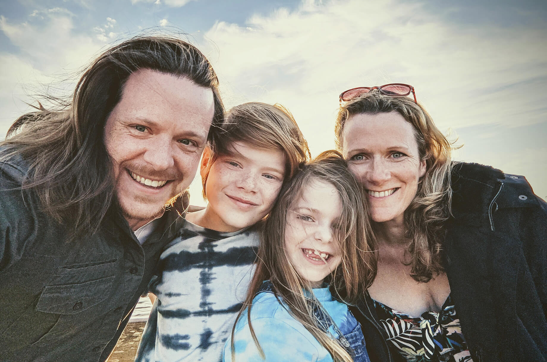 The Sharp family and Remy's extravagant hair!